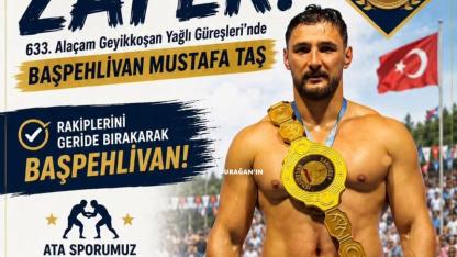 Alaçam Geyikkoşan Şenlikleri'nde Durağanlı Hemşehrimiz Mustafa Taş Başpehlivan Oldu